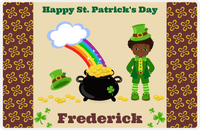 Thumbnail for Personalized St Patrick's Day Placemat III - Rainbow's End - Black Boy II -  View