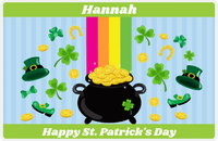 Thumbnail for Personalized St Patrick's Day Placemat IV - Rainbow Explosion - Blue Background -  View