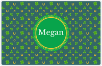 Thumbnail for Personalized St Patrick's Day Placemat V - Clover Pattern - Circle Nameplate -  View