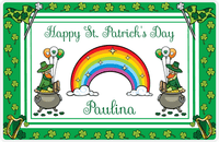 Thumbnail for Personalized St Patrick's Day Placemat VI - Lucky Harps - Green Background -  View