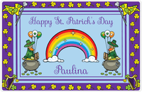 Thumbnail for Personalized St Patrick's Day Placemat VI - Lucky Harps - Purple Background -  View
