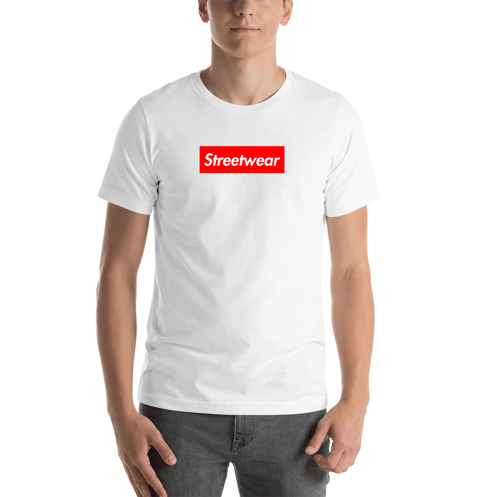 Personalized Streetwear T-Shirt - White - Your Custom Text - Shirt View