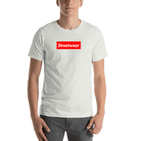 Thumbnail for Personalized Streetwear T-Shirt - Ash - Your Custom Text - Shirt View