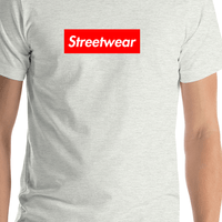 Thumbnail for Personalized Streetwear T-Shirt - Ash - Your Custom Text - Shirt Close-Up View