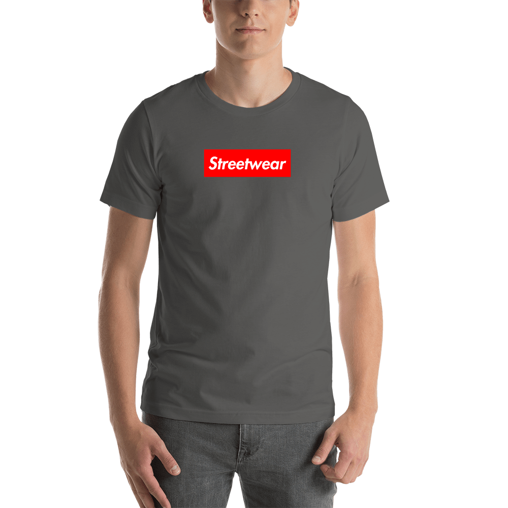 Personalized Streetwear T-Shirt - Asphalt - Your Custom Text - Shirt View