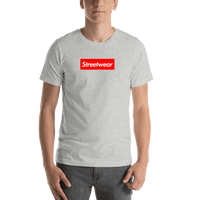 Thumbnail for Personalized Streetwear T-Shirt - Athletic Heather - Your Custom Text - Shirt View