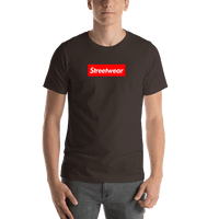 Thumbnail for Personalized Streetwear T-Shirt - Brown - Your Custom Text - Shirt View