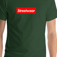 Thumbnail for Personalized Streetwear T-Shirt - Forest - Your Custom Text - Shirt Close-Up View