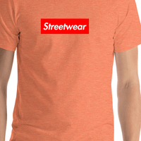 Thumbnail for Personalized Streetwear T-Shirt - Heather Orange - Your Custom Text - Shirt Close-Up View
