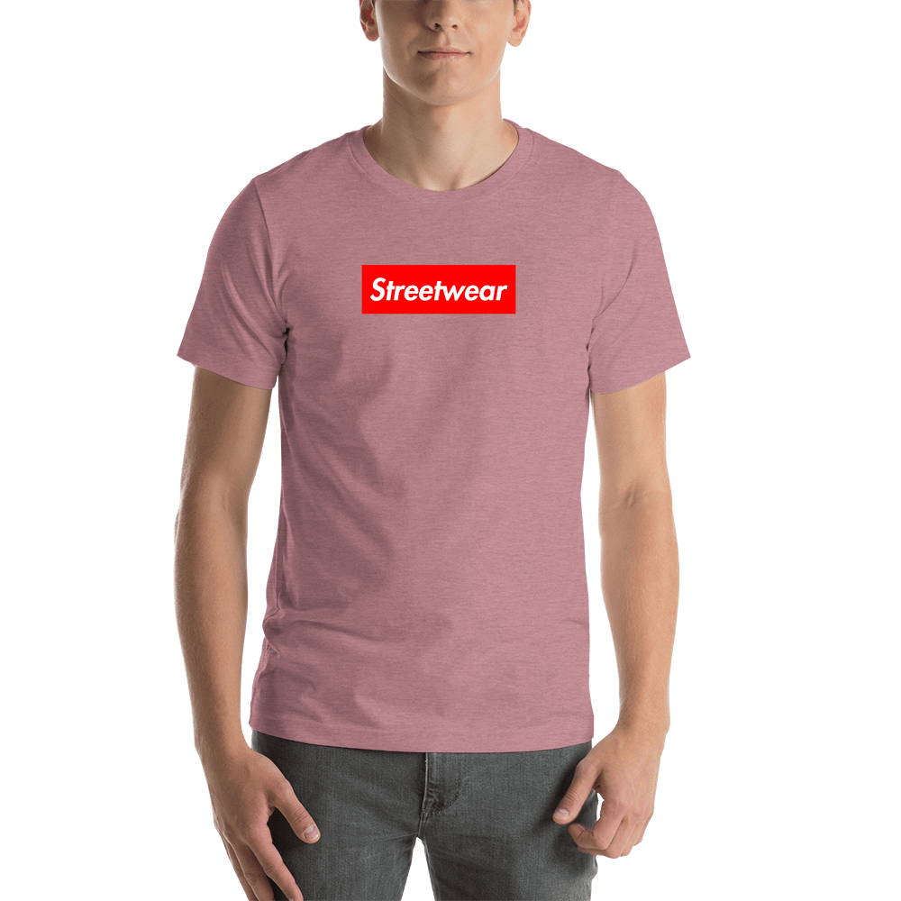 Personalized Streetwear T-Shirt - Heather Orchid - Your Custom Text - Shirt View