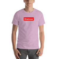 Thumbnail for Personalized Streetwear T-Shirt - Heather Prism Lilac - Your Custom Text - Shirt View