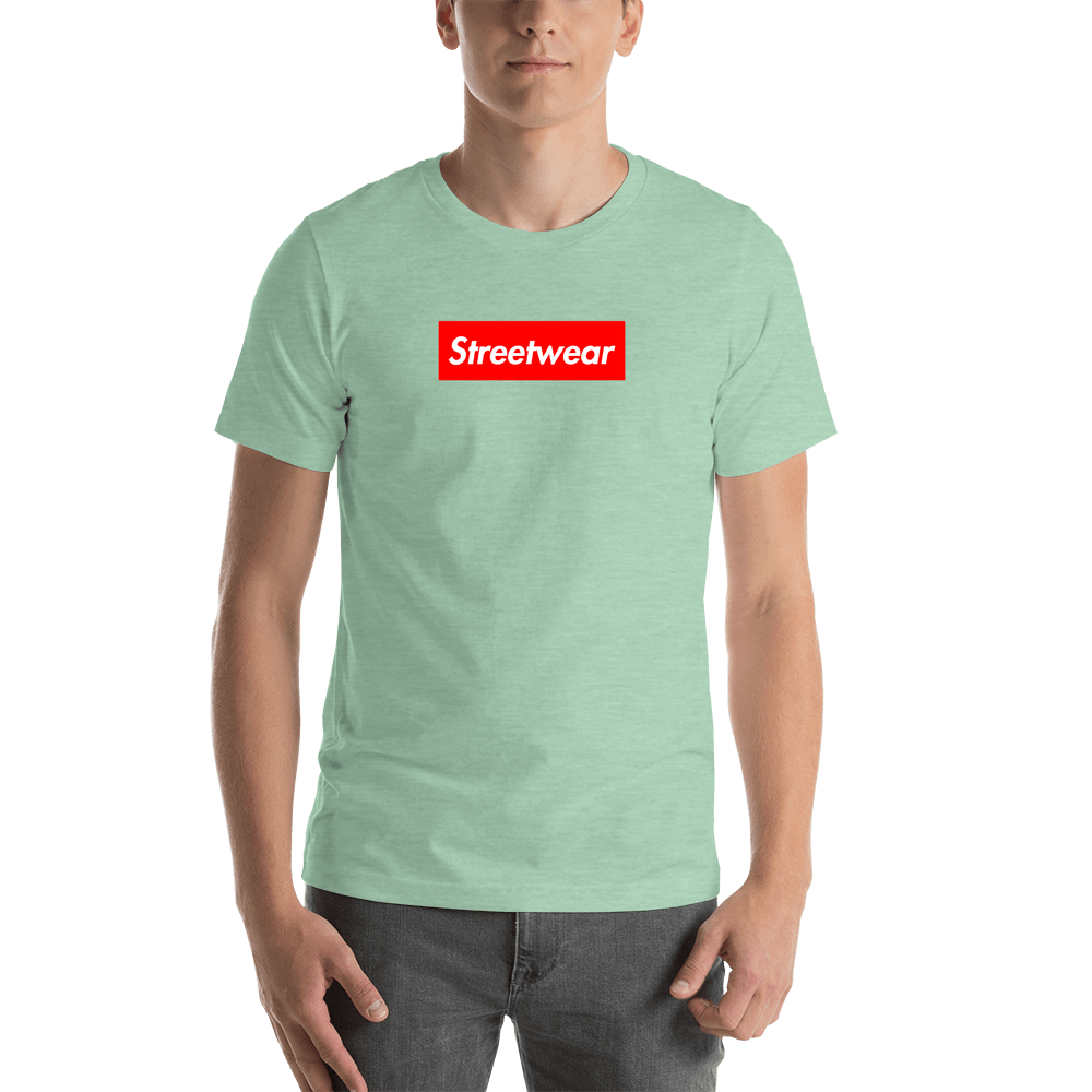 Personalized Streetwear T-Shirt - Heather Prism Mint - Your Custom Text - Shirt View