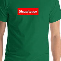 Thumbnail for Personalized Streetwear T-Shirt - Kelly Green - Your Custom Text - Shirt Close-Up View