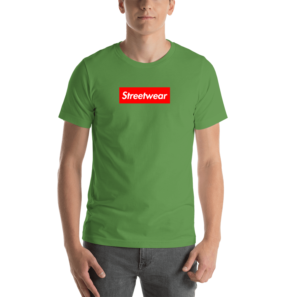 Personalized Streetwear T-Shirt - Leaf Green - Your Custom Text - Shirt View