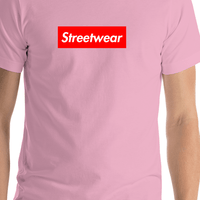 Thumbnail for Personalized Streetwear T-Shirt - Lilac - Your Custom Text - Shirt Close-Up View