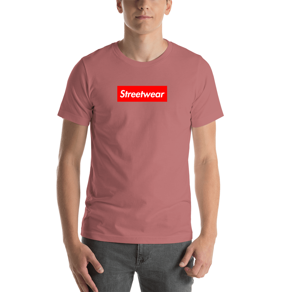 Personalized Streetwear T-Shirt - Mauve - Your Custom Text - Shirt View