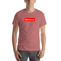 Thumbnail for Personalized Streetwear T-Shirt - Mauve - Your Custom Text - Shirt View