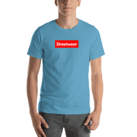 Thumbnail for Personalized Streetwear T-Shirt - Ocean Blue - Your Custom Text - Shirt View