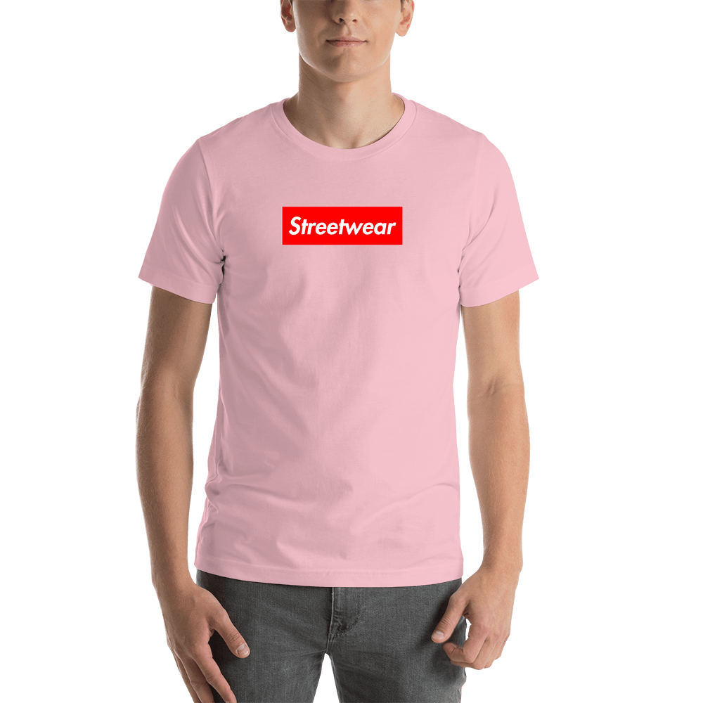 Personalized Streetwear T-Shirt - Pink - Your Custom Text - Shirt View
