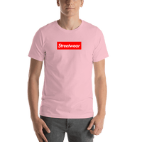 Thumbnail for Personalized Streetwear T-Shirt - Pink - Your Custom Text - Shirt View