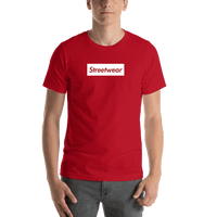Thumbnail for Personalized Streetwear T-Shirt - Red - Your Custom Text - Shirt View