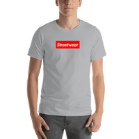 Thumbnail for Personalized Streetwear T-Shirt - Silver - Your Custom Text - Shirt View