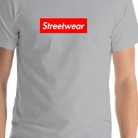 Thumbnail for Personalized Streetwear T-Shirt - Silver - Your Custom Text - Shirt Close-Up View