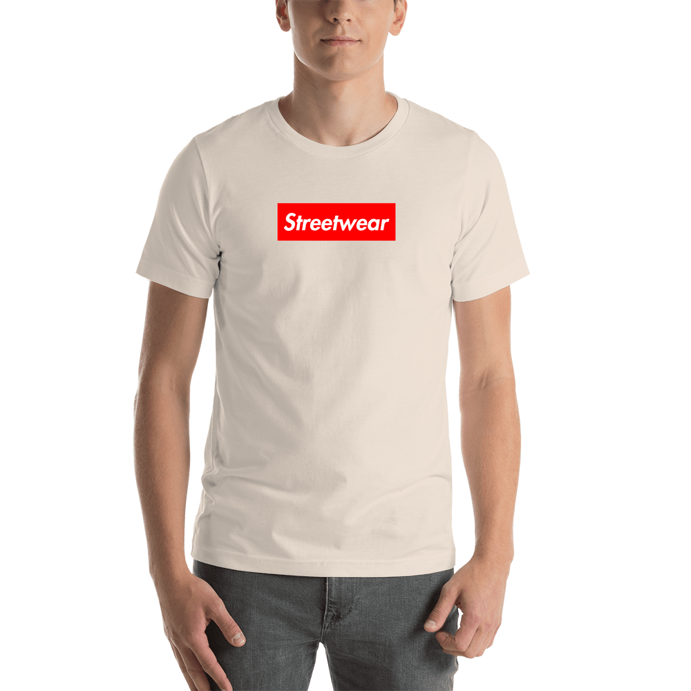 Personalized Streetwear T-Shirt - Soft Cream - Your Custom Text - Shirt View
