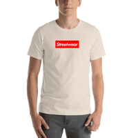 Thumbnail for Personalized Streetwear T-Shirt - Soft Cream - Your Custom Text - Shirt View