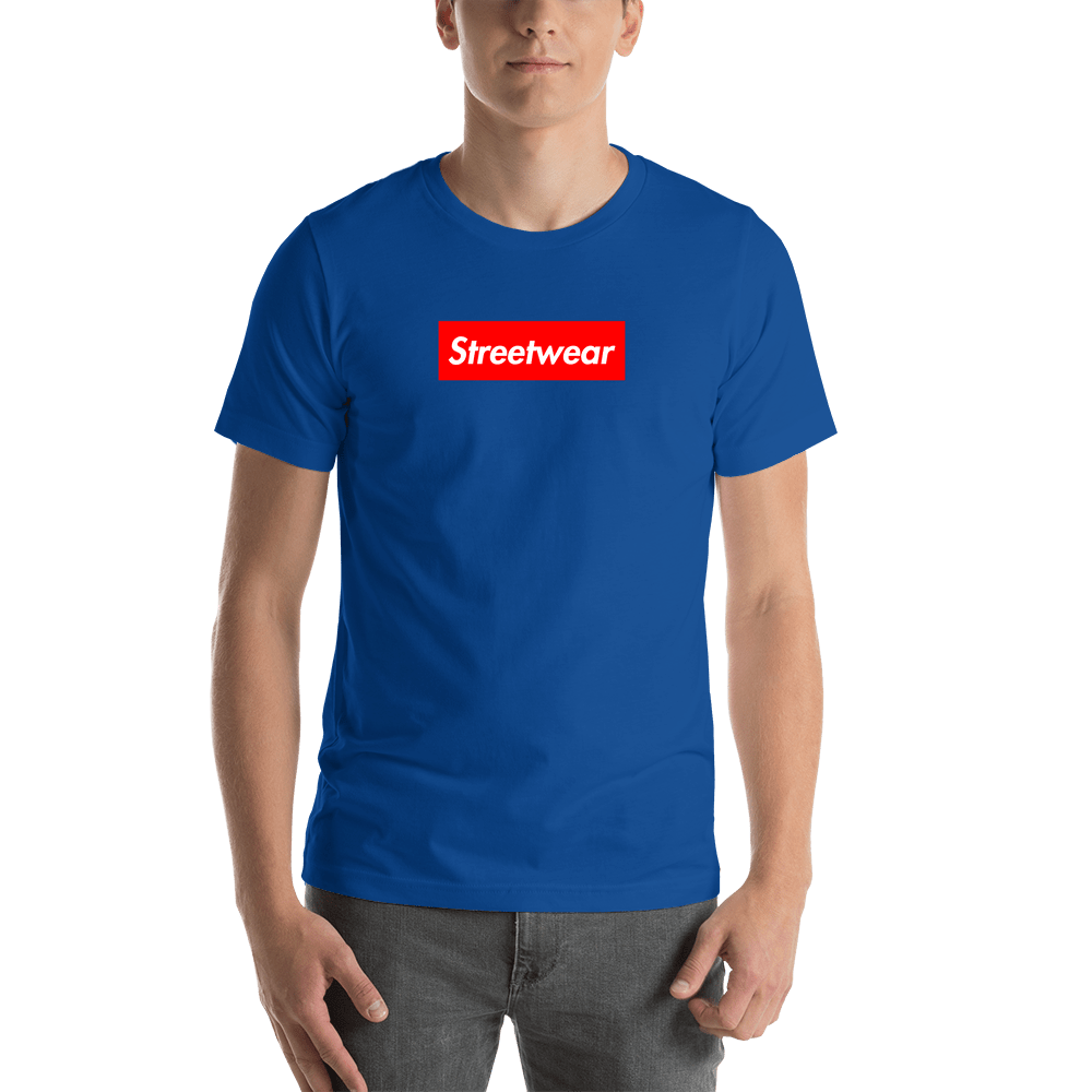 Personalized Streetwear T-Shirt - True Royal Blue - Your Custom Text - Shirt View