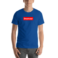 Thumbnail for Personalized Streetwear T-Shirt - True Royal Blue - Your Custom Text - Shirt View