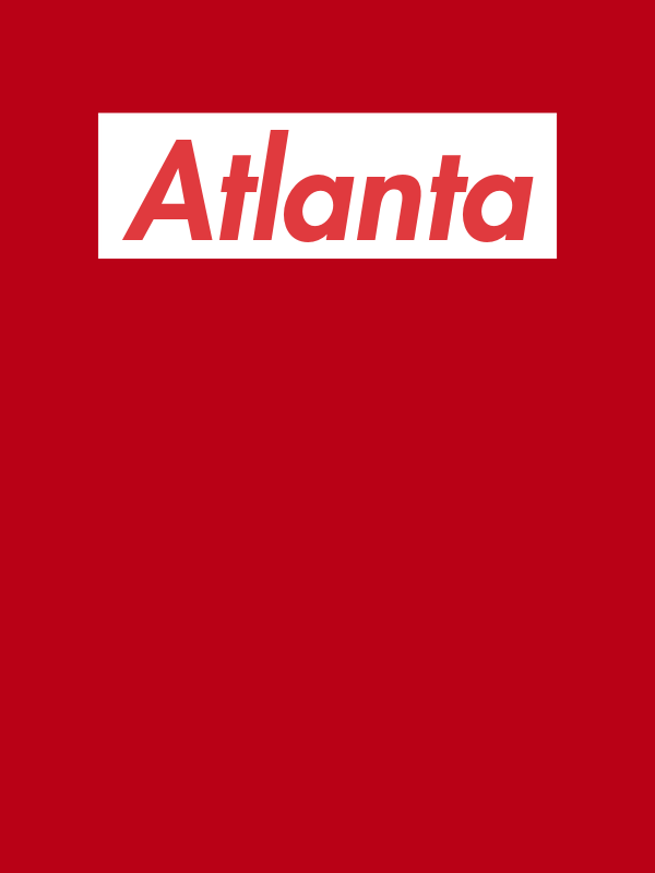 Personalized Streetwear T-Shirt - Red - Atlanta - Decorate View