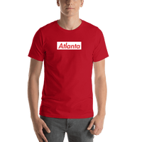 Thumbnail for Personalized Streetwear T-Shirt - Red - Atlanta - Shirt View