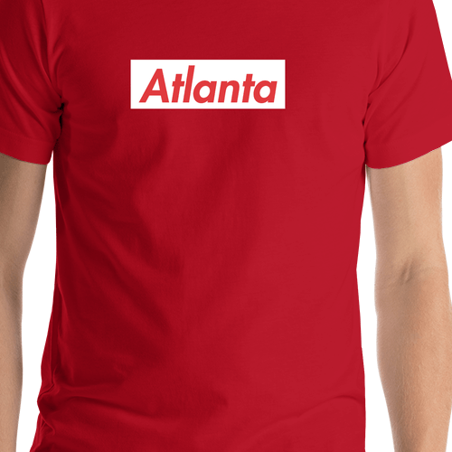 Personalized Streetwear T-Shirt - Red - Atlanta - Shirt Close-Up View
