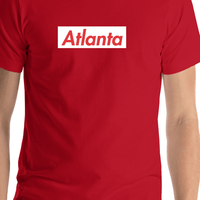 Thumbnail for Personalized Streetwear T-Shirt - Red - Atlanta - Shirt Close-Up View