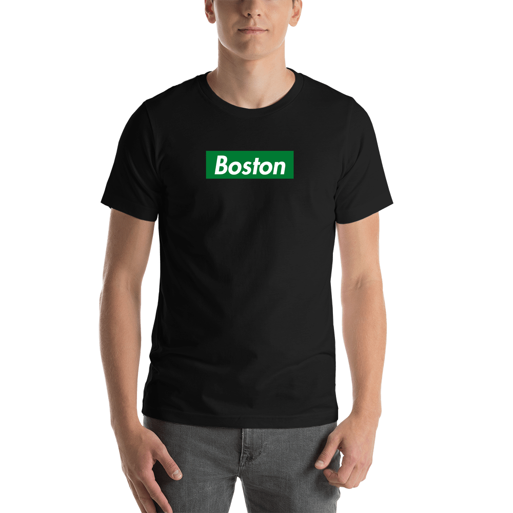 Personalized Streetwear T-Shirt - Black - Boston - Shirt View
