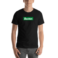 Thumbnail for Personalized Streetwear T-Shirt - Black - Boston - Shirt View