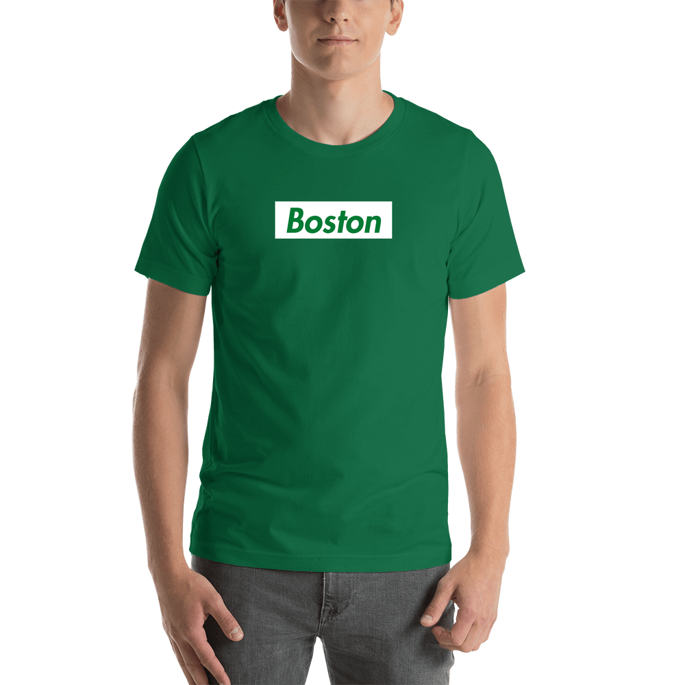 Personalized Streetwear T-Shirt - Green - Boston - Shirt View