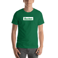 Thumbnail for Personalized Streetwear T-Shirt - Green - Boston - Shirt View