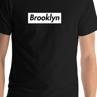 Thumbnail for Personalized Streetwear T-Shirt - Black - Brooklyn - Shirt Close-Up View
