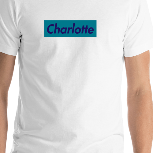 Personalized Streetwear T-Shirt - White - Charlotte - Shirt Close-Up View