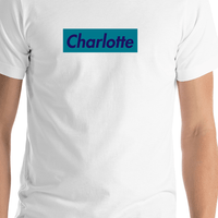 Thumbnail for Personalized Streetwear T-Shirt - White - Charlotte - Shirt Close-Up View