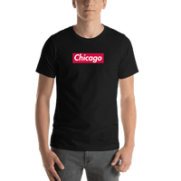 Thumbnail for Personalized Streetwear T-Shirt - Black - Chicago - Shirt View