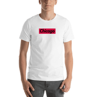 Thumbnail for Personalized Streetwear T-Shirt - White - Chicago - Shirt View