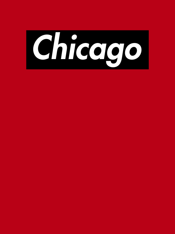 Personalized Streetwear T-Shirt - Red - Chicago - Decorate View