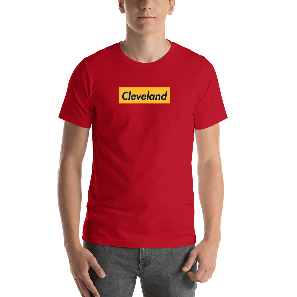 Personalized Streetwear T-Shirt - Red - Cleveland - Shirt View