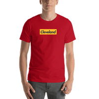Thumbnail for Personalized Streetwear T-Shirt - Red - Cleveland - Shirt View