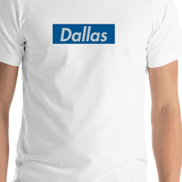 Thumbnail for Personalized Streetwear T-Shirt - White - Dallas - Shirt Close-Up View