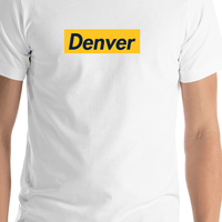 Thumbnail for Personalized Streetwear T-Shirt - White - Denver - Shirt Close-Up View