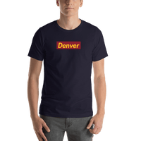 Thumbnail for Personalized Streetwear T-Shirt - Navy Blue - Denver - Shirt View